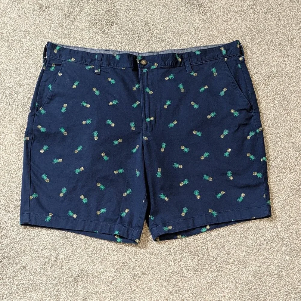 GEORGE Navy Blue Tropical Zip Shorts; Men Size 40